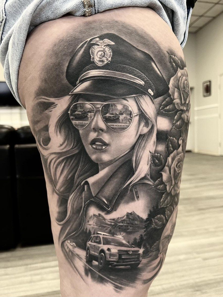 Black and grey tattoo