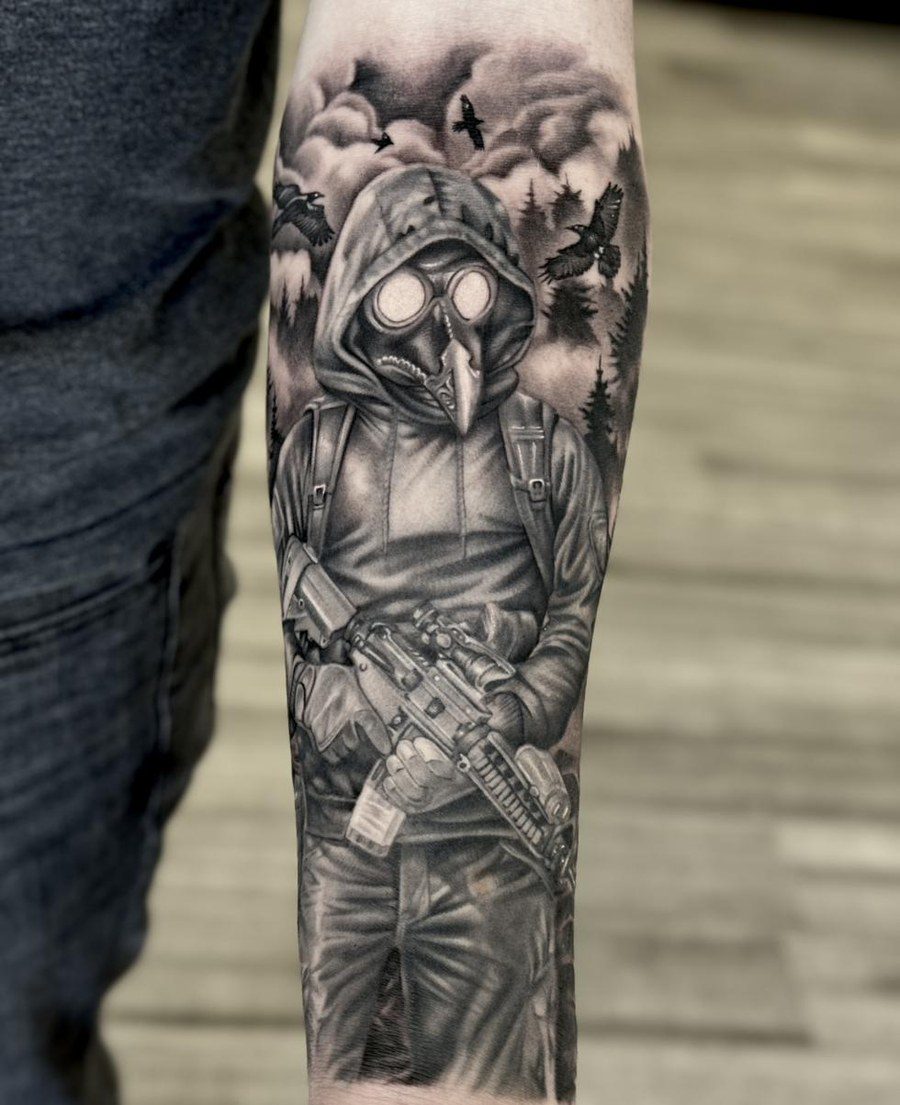 Black and grey tattoo