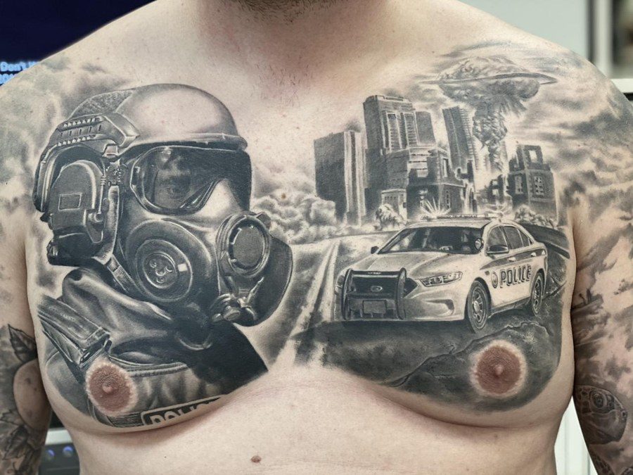 Black and grey tattoo